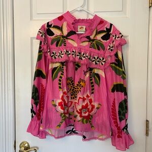 Pink Leopard Forest Blouse by Farm Rio